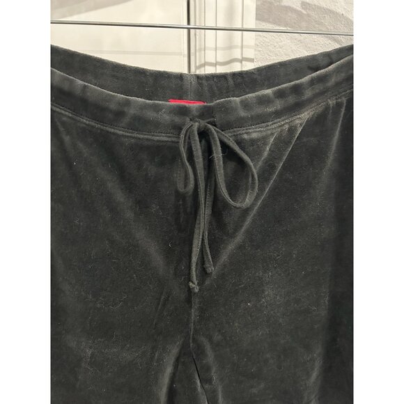 Zena Jeans Pull On Velour Lounge Pants Black Sz XL Drawstring Elastic Waist Cozy - Picture 4 of 8